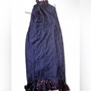 Girl in mind Navy Lace Midi Dress